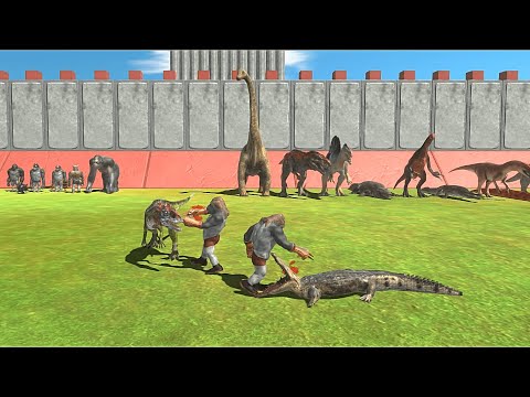 2X MUTANT PRIMATES VS ALL DINOSAURS + REPTILES Tournament - Animal Revolt Battle Simulator