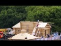 Строительство обыденного храма на фестивале "Русское поле 2014" 