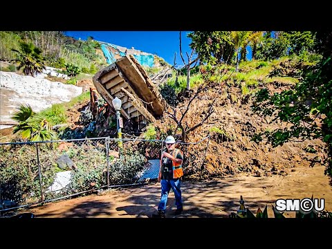𝗟𝗔𝗡𝗗𝗦𝗟𝗜𝗗𝗘: Hillside Gives Way, Public Stairs Collapse in Pacific Palisades