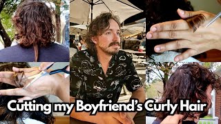 CUTTING MY BOYFRIEND’S CURLY HAIR