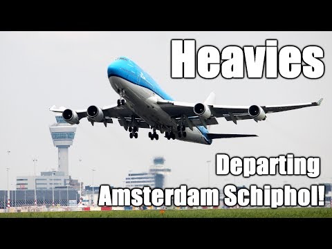 FULL THRUST! HEAVIES Departing Amsterdam Schiphol Airport! 787, 777, 767, 747, A330, & A310! Video