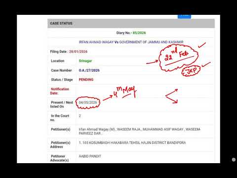JUNIOR ASSISTANT COURT CASE UPDATE II NEXT HEARING DATE ? 