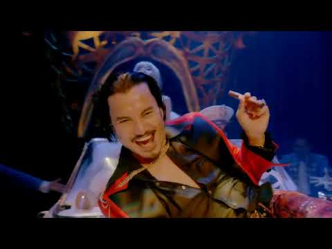 Miss Saigon trailer frame with parade-red staging for Morning of the Dragon