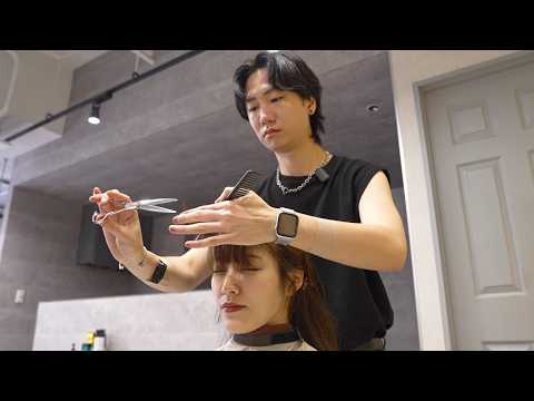 (ASMR) Beautiful Japanese Lady Gets Professional Haircut from Top Stylist in Tokyo, Japan