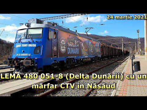 🚆LEMA 480 051-8 (Delta Dunării/Danube Delta) & mărfar/freight train CTV în/in Năsăud 24.03.2021