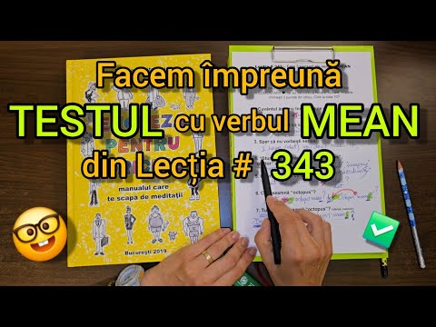 Lecţia # 344 – Facem împreună TESTUL ✅️ cu verbul TO MEAN ✍️🤓 din Lectia # 343 💻