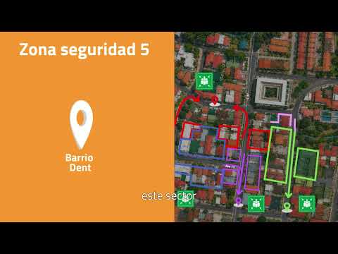 Rutas de evacuación y zonas de seguridad en Barrio Escalante o Barrio Dent
