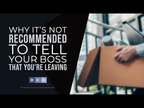 Why It's Not Recommended To Tell Your Boss That You're Leaving