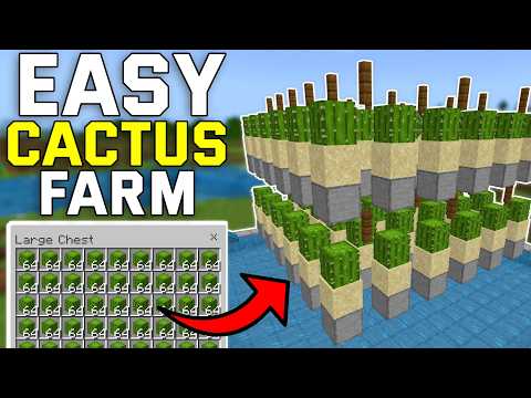 EASIEST Cactus Farm Minecraft 1.21+ (Bedrock,Java,Mcpe,Ps4,Xbox)