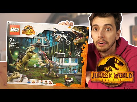 GIGANOTOSAURUS + THERIZINOSAURUS ATTACK!! - Jurassic World Lego Set - Review/Build