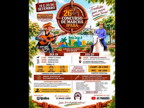 26º CONCURSO DE MARCHA DE IPABA 2026 - DOMINGO 20 SETEMBRO