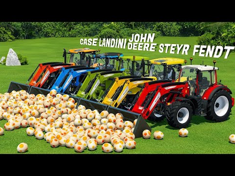 LOAD AND TRANSPORT GIANT DUCKS WITH FENDT TRACTORS AND JCB LOADERS - Farming Simulator 22