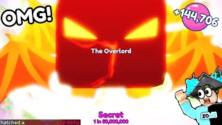 100K BUBBLES! 🥳 1ST *SECRET PET* (THE OVERLORD) in Bubble Gum Simulator INFINITY!