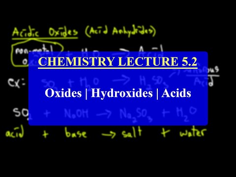 IMAT Chemistry Lecture 5.2 | Properties of Inorganic Compounds Part 1 | Oxides, Hydroxides & Acids