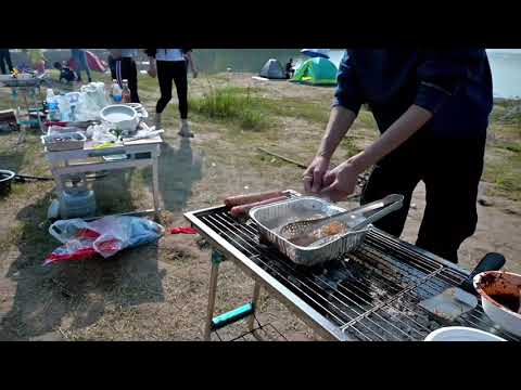 Portable BBQ Grill Outdoor Folding Stainless Steel Charcoal Grill