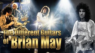 Video thumbnail for The Different Guitars Of Brian May Flying V Les Paul Stratocaster Burns Telecaster Ovation by James Rundle