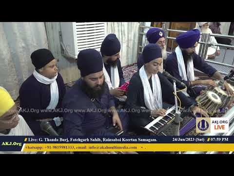 001 FatehgarhSahib 24June2023 SatEve Rainsabai Kirtan Bibi Harpreet Kaur Jee Khanna