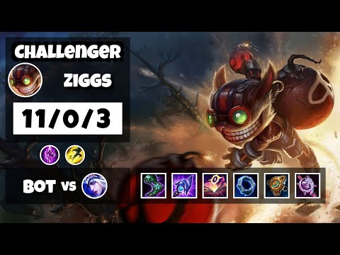 Ziggs vs Ashe EU Challenger BOT (11/0/3) - v11.13