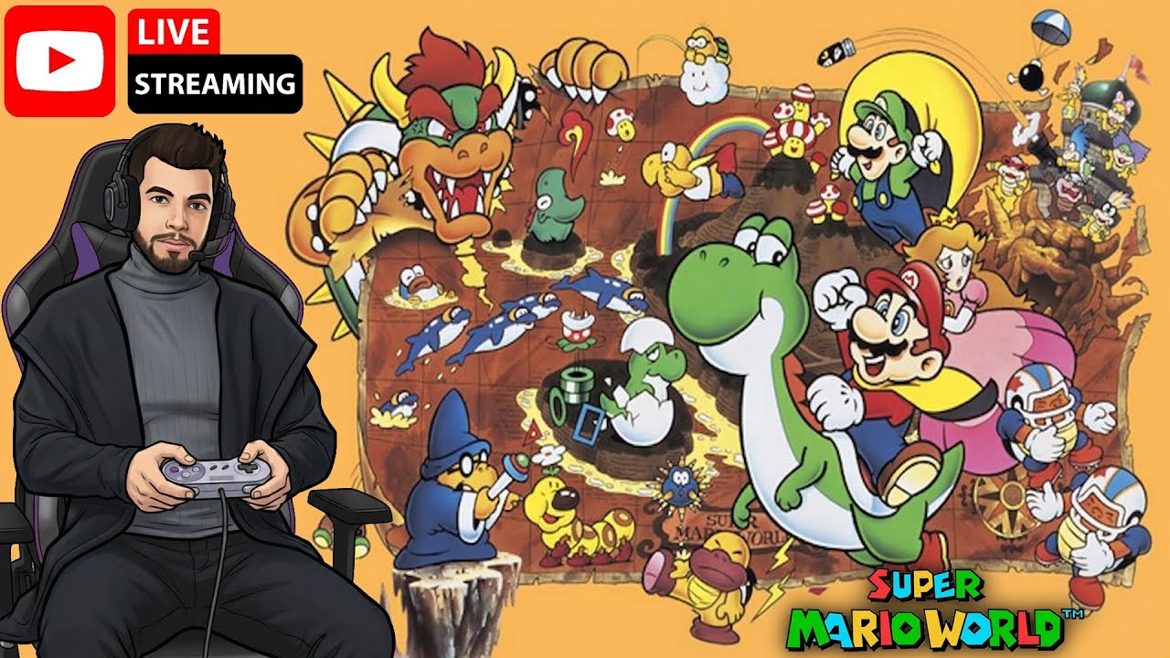 SUPER MARIO WORLD 100%: O DESAFIO DAS 96 SAÍDAS! 🍄 (Ao Vivo) 1ªLive do ano + sorteio #felizanonovo