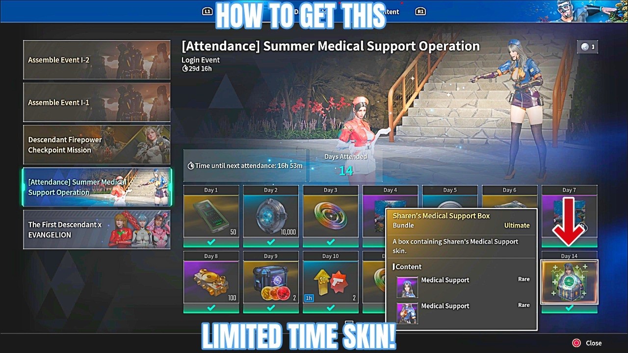 How To Get Sharen's Medical Support Skin!-The First Descendant