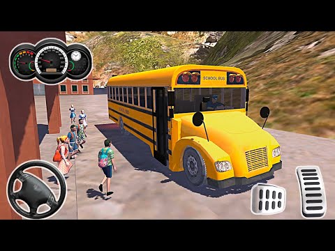 Offroad High School Bus Simulator #2 - Yellow Coach Bus Android iOS Gameplay