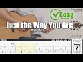 Just the Way You Are (Easy Version) - Bruno Mars | Fingerstyle Guitar | TAB + Chords + Lyrics