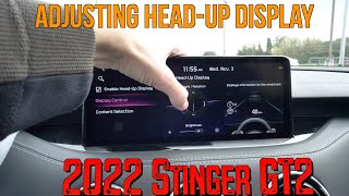 Hot to Adjust the Head-Up Display in the 2022 Kia Stinger GT2
