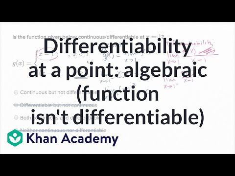 Differentiability At A Point Algebraic Function Isn T Differentiable Video Khan Academy