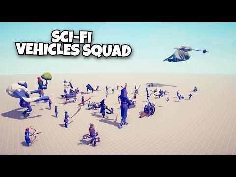 SCI-FI VEHICLES SQUAD VS EVERY FACTION - Totally Accurate Battle Simulator TABS
