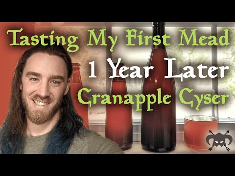 1 Year Tasting - My First Mead (Cranapple Cyser)