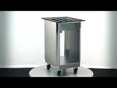 Lakeside 996 Stainless Mobile Tray Dispenser with 2 Open Sides for 14" x 18" or 15" x 20" Trays 6 image