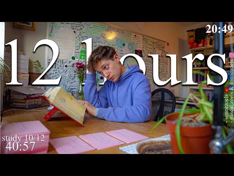 LIVE | 12-HOUR study with me 📚⛈️ rain sounds & pomodoro timer 60 & 10