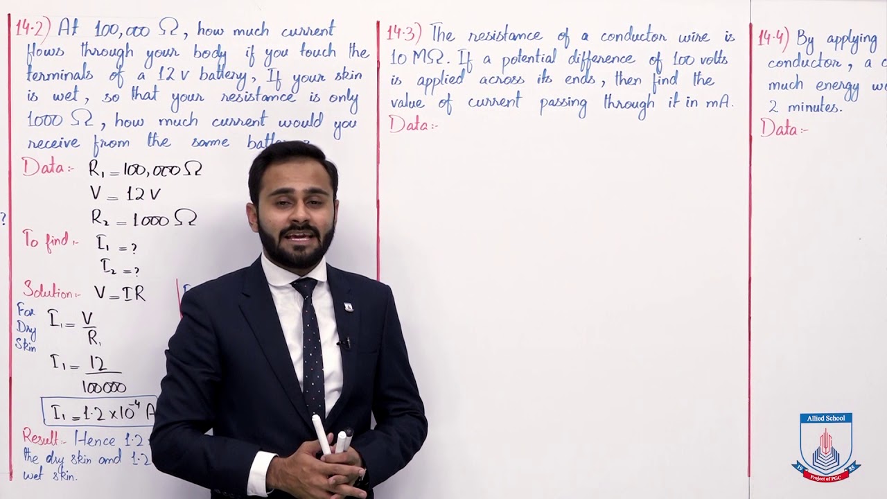 Class 10 - Physics - Chapter 14 - Lecture 20 Numericals (14.1 to 14.4) - Allied Schools