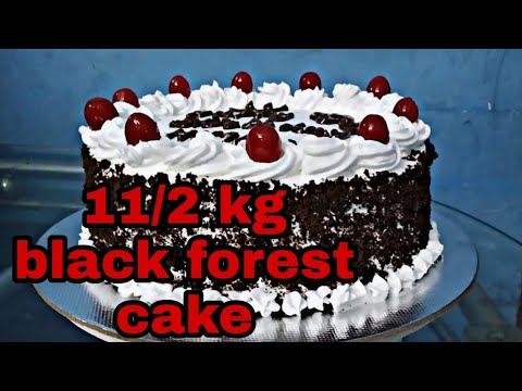 11/2 kg black forest cake|| without oven|| Najwa's Diary