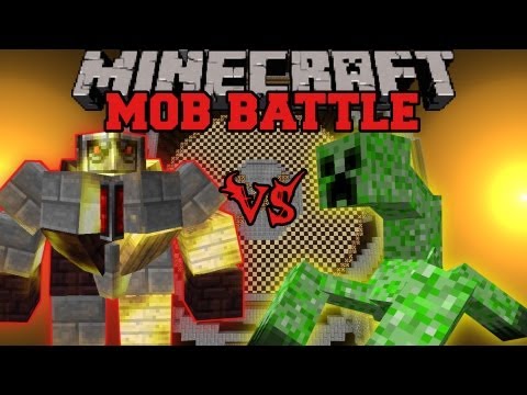 Creeper mutante contro Golem gigante - Battaglie tra mob in Minecraft - Battaglia nell'arena
