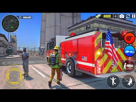 US  Fire Truck Driving Simulator 2025 - New Fire Fighting Fireman's Daily Job - Android part2
