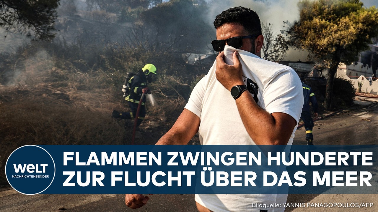 WALDBRAND IN GRIECHENLAND: Zwei Tote auf Salamis – Hunderte Menschen evakuiert