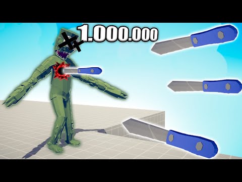 1.000.000 DAMAGE KNIFE vs UNITS - TABS | Totally Accurate Battle Simulator 2023