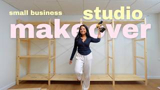 aesthetic small business studio makeover ✨📦  crafty home office, small biz studio space, wfh setup