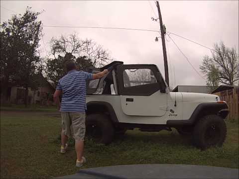 FAST--How to Remove Jeep Wrangler YJ Soft Top Under 3 Minutes