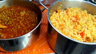 לסיום הצום בורגול וירקות ואפונה ברוטב עגבניות  Grisha stew and vegetables and peas in tomato sauce (ליהי קרויץ - מטבח בקלי קלות) - התמונה מוצגת ישירות מתוך אתר האינטרנט יוטיוב. זכויות היוצרים בתמונה שייכות ליוצרה. קישור קרדיט למקור התוכן נמצא בתוך דף הסרטון