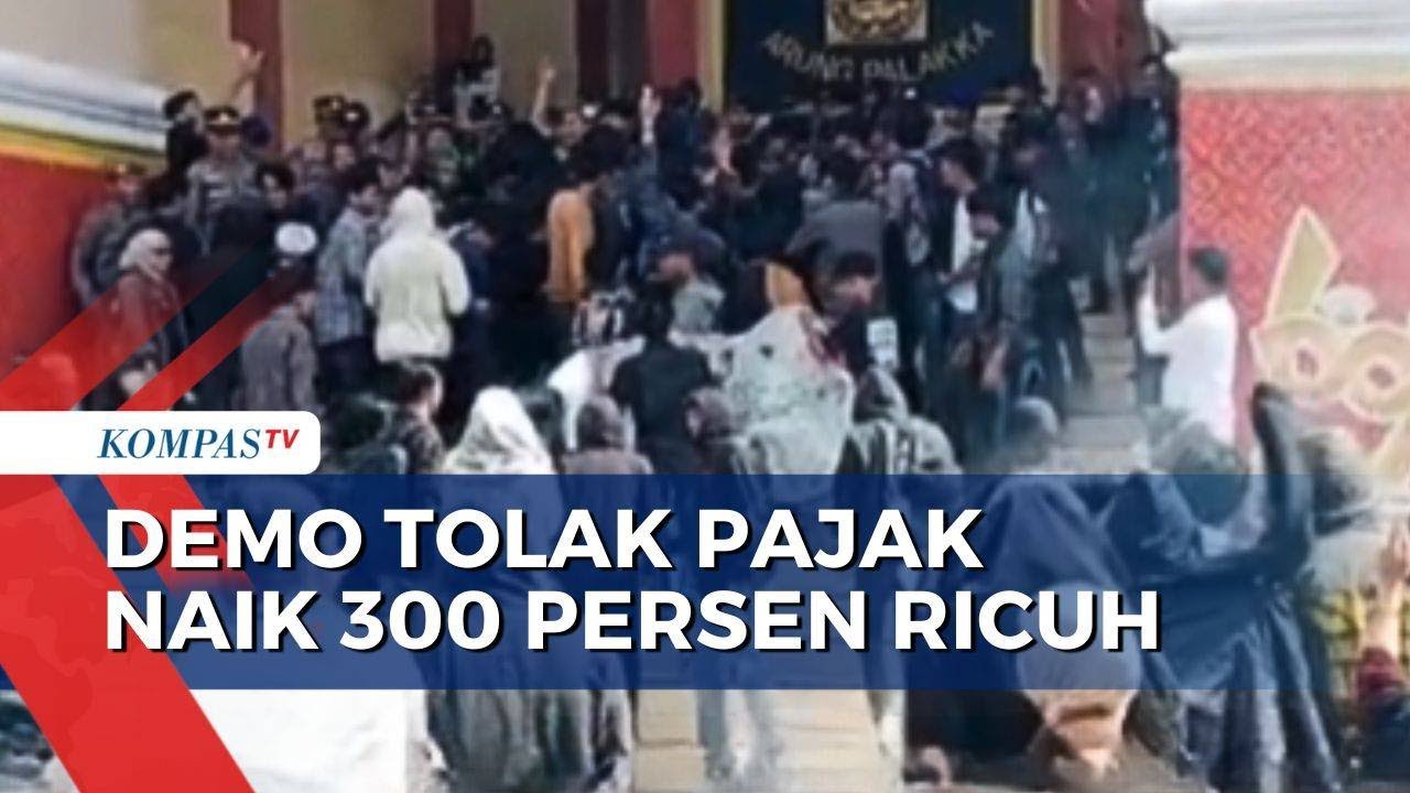 Ricuh! Demo Tolak Kenaikan PBB Naik 300 Persen di Bone, Mahasiswa Bentrok dengan Aparat | BERUT