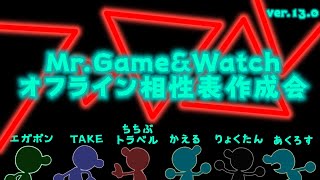 【スマブラSP】上位Game&watch使いによるオフライン相性表作成会