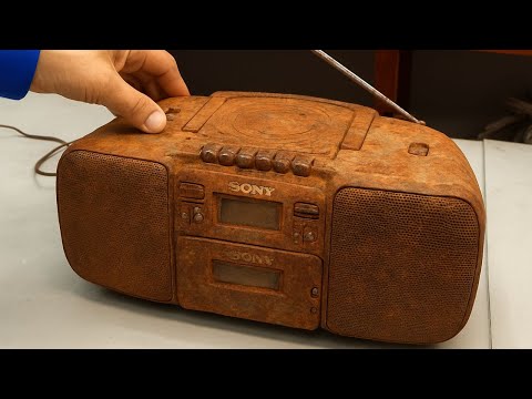 RESTORATION Old Vintage 70's Portable SONY Radio Receiver - Restore SONY Stereo radio CD Player