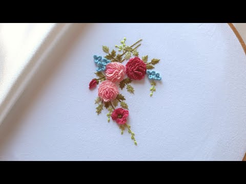 Climbing roses | Cast on stitch | 3D embroidery
