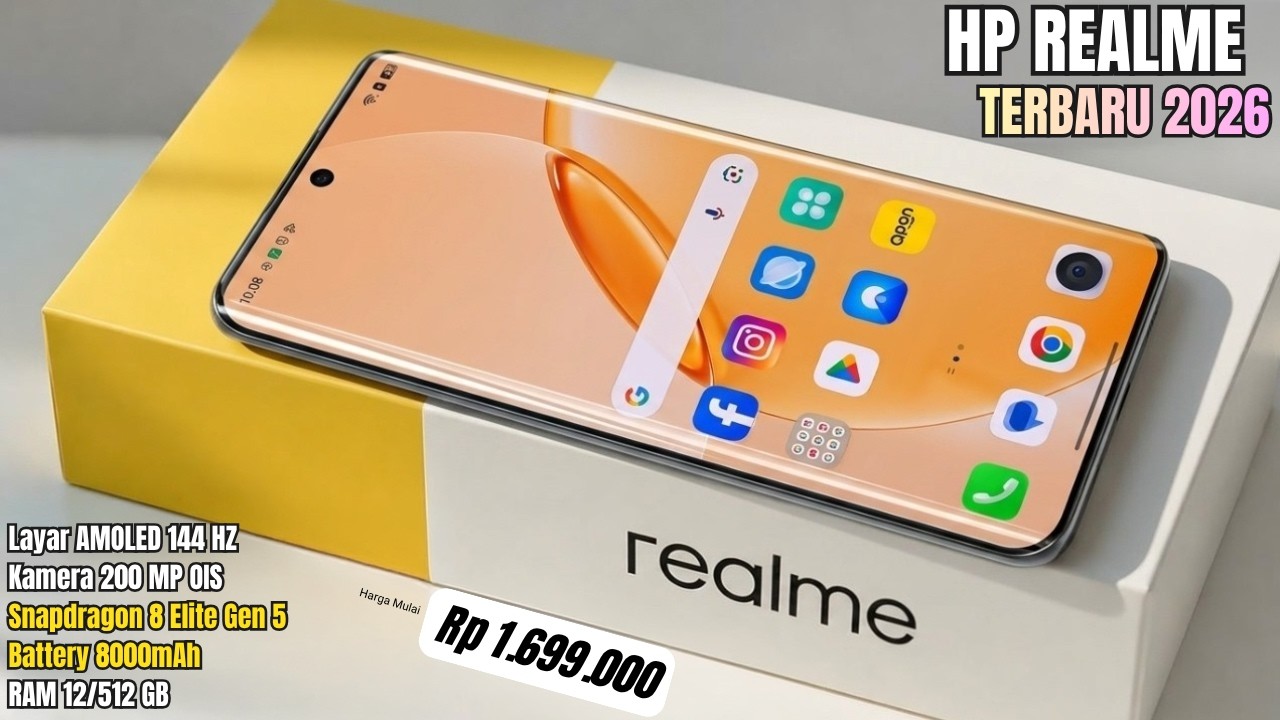 BARU SAJA DIRILIS‼️8000MAH, RAM 12/512GB - HP REALME TERBARU JUNI 2026