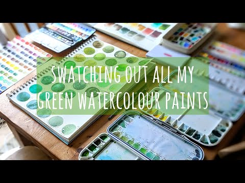 Swatching Out All My Green Watercolour Paints: Daniel Smith, Schmincke, Roman Szmal, Holbein