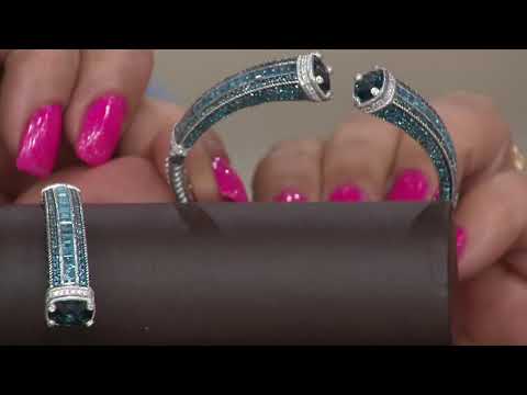 Judith Ripka Sterling Silver Blue Topaz Cuff, 15.70 cttw on QVC
