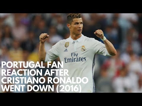 Portugal fan reaction after Cristiano Ronaldo went down (2016)