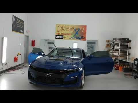 Camaro SS back in the tint shop for us to install Xpel Clear Ceramic XR 70 on the windshield after